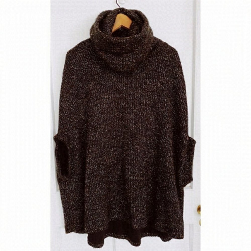 Cowl Neck Poncho Style Sweater Size  L Neck Poncho Style Sweater